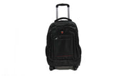 Weaving Laptop Trolley Backpack with Spinner Wheels and External USB Port - Luggage Outlet