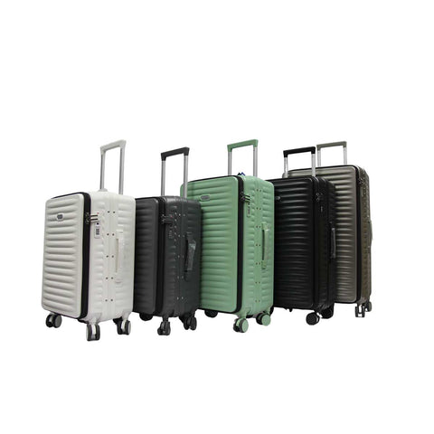 Rangy Polycarbonate Aluminium Frame with Anti-theft zipper Front Opening Luggage TSA Lock - Luggage Outlet