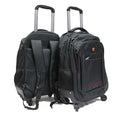 Weaving Laptop Trolley Backpack with Spinner Wheels and External USB Port - Luggage Outlet