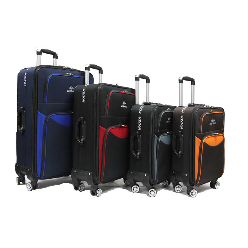 Bagasi Kain Boleh Kembang Softside Burly Sederhana 24 inci dengan Roda Pemutar