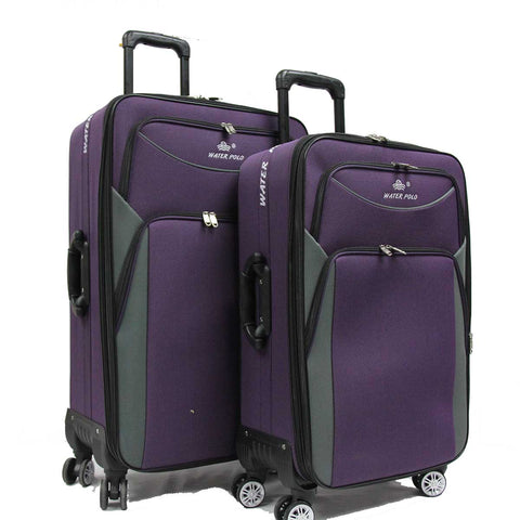 Fabric suitcase with recessed wheels hotsell