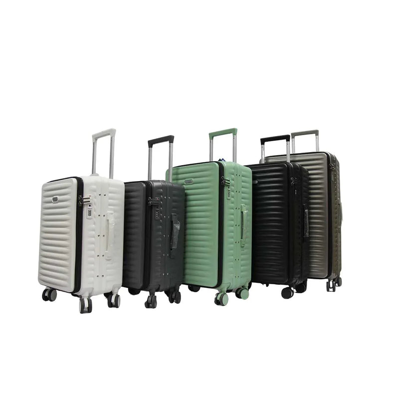 Rangy Polycarbonate Aluminium Frame with Anti-theft zipper Front Opening Luggage TSA Lock - Luggage Outlet