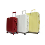 Contemporary Polycarbonate Aluminium Frame Luggage with 8 Spinner Wheels Safe Skies TSA Lock - Luggage Outlet