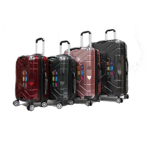 Gripping ABS+PC Anti-theft Zipper Luggage with 8 Spinner Wheels TSA Lock
