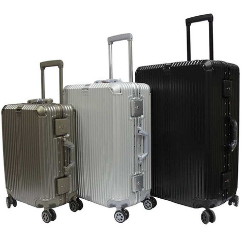 Elegant Polycarbonate Aluminium Frame Luggage with 8 Spinner Wheels Safe Skies TSA Lock