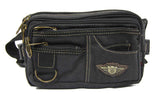 Rugged 6-Pocket Canvas Waistbag Pouch - Luggage Outlet