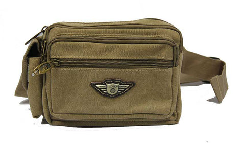 Weathered Canvas Waistbag Pouch - Luggage Outlet