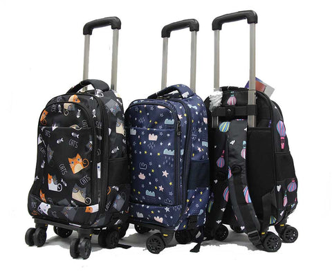 Rolling Detachable Trolley Waterproof Backpack with Spinner Wheels - Luggage Outlet